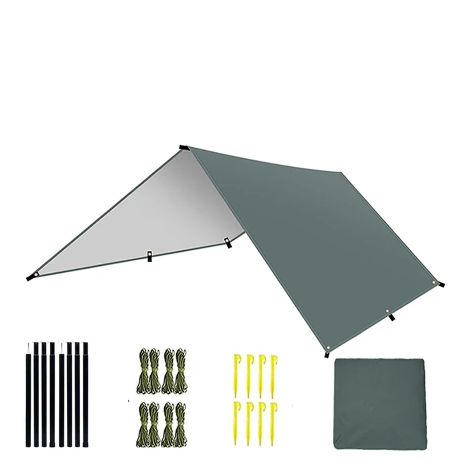Tent tarp Camping Tarp Waterproof Portable Multifunctional Outdoor Traveling Awning(Grey,3 * 5M)