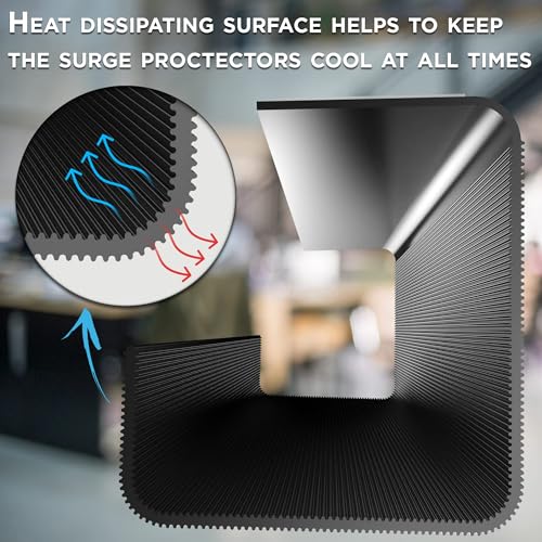 Image of No-Screw Under Desk Cable Management Tray - Self-Adhesive Installation, Cord Management, Cable Tray, Under Desk Wire Organizer - Black Set of 4