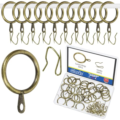 Anillos de metal verdigris para colgar cortinas con ganchos de 25 mm para ventana corrediza 2