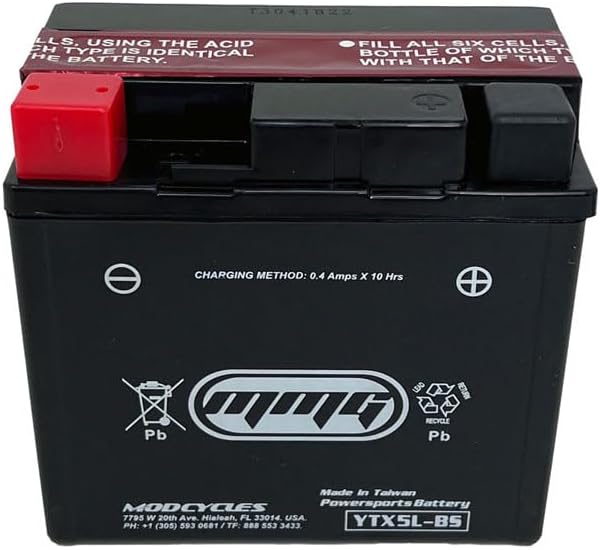 MMG High Performance Powersports 12v Battery, Compatible with YTX5L-BS PTX5L-BS CTX5L-BS