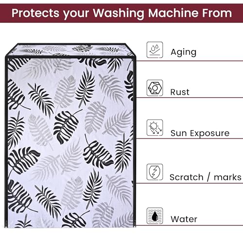 Image of Star Weaves Polyester Front Load Washing Machine Cover | Waterproof & Dustproof Protector | Compatible with LG 8 Kg & 9 Kg | Durable & Easy to Clean (Size - 61X61X86 Cm)