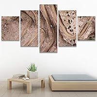SIGNWIN 5 Panel Canvas Wall Art Modern Art Aerial Expressive Global Landscape Mountain Multicolor Photography for Home Decorations Ready to Hang - 60