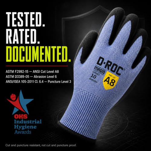 Image of MAGID D-ROC AeroDex ANSI A8 VersaTek Grip Coated Palm Work Gloves, 144 Pairs, Size 6 /XS (GPD883)