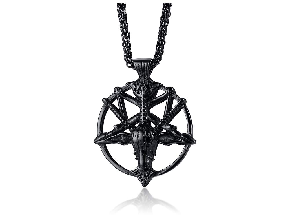 Sigil Of Lucifer Necklace - Stainless Steel Satanic Pentagram Pendant, Occult Goth Jewelry