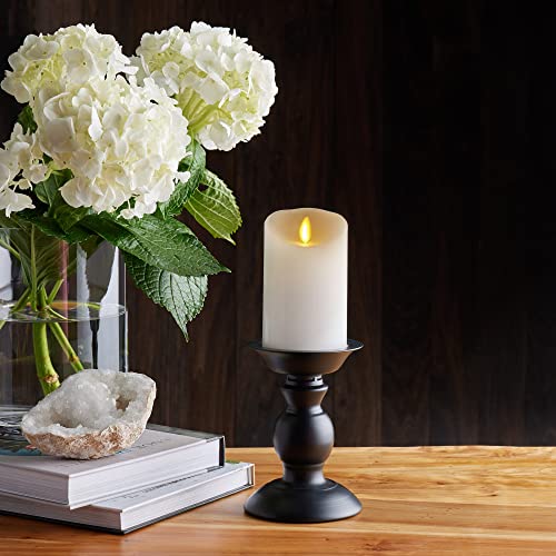 Luminara Klassische Säule 7,6 cm B x 10,2 cm H weiß ohne Duft – Ansicht 3