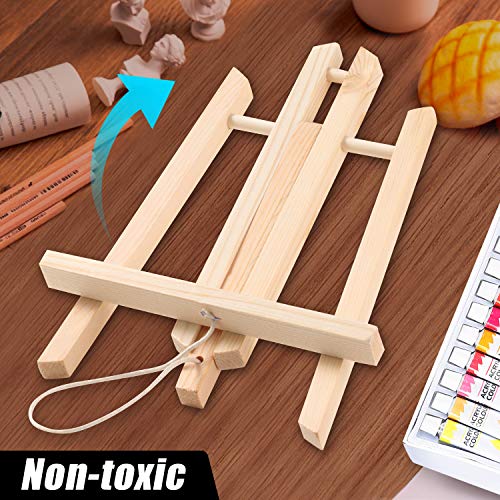6 Pack Wooden Easel, Foldable A Frame Wood Easel Adjustable Table Easel with Exquisite Packaging for Drawing, Oil Water Painting, Table Top Arts and Crafts (12 x 8 Inches) - Thumbnail 5
