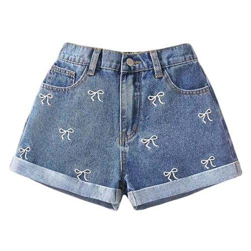 Pantalones cortos de mezclilla casuales y holgados para niñas