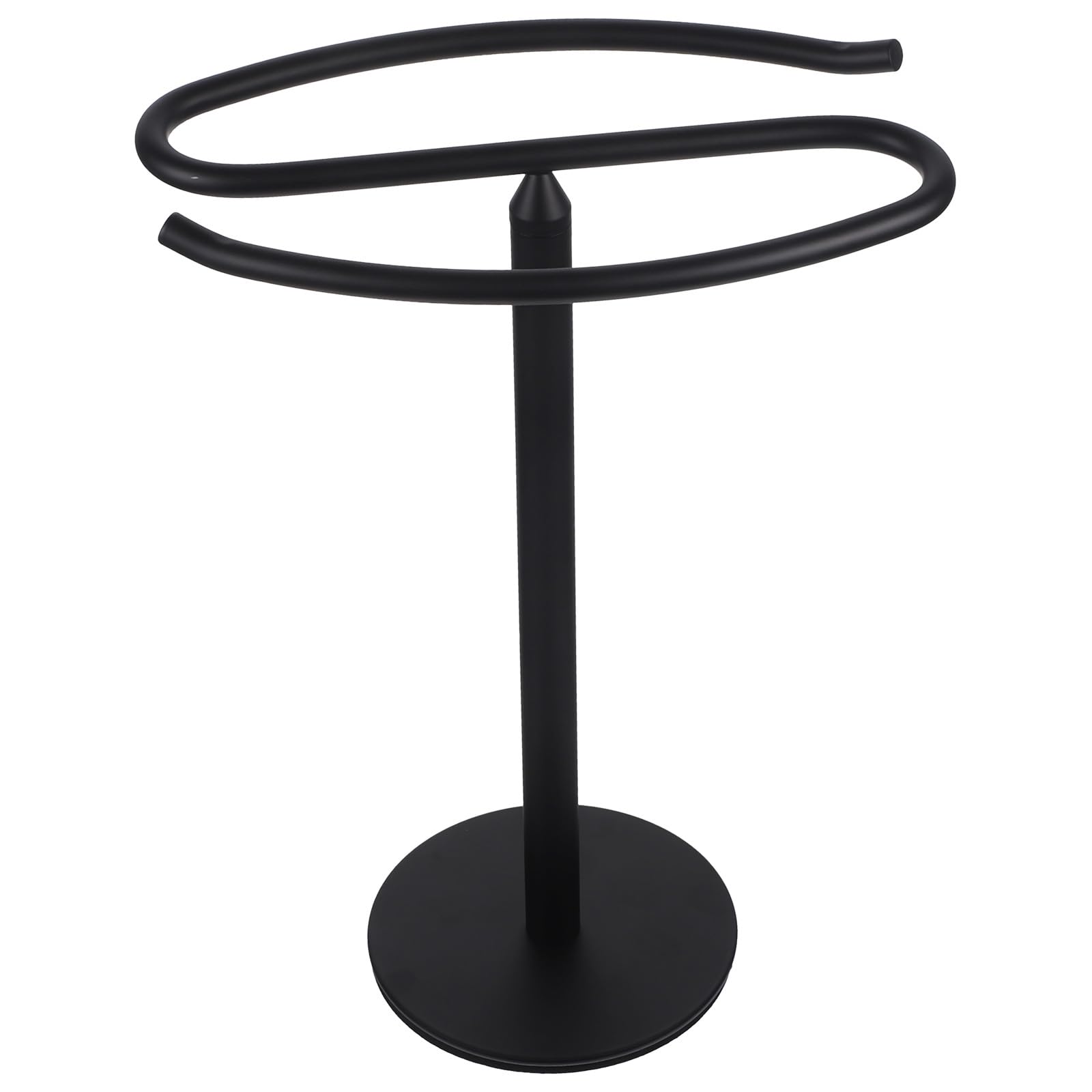 Porte-serviettes sur pied en acier inoxydable noir mat