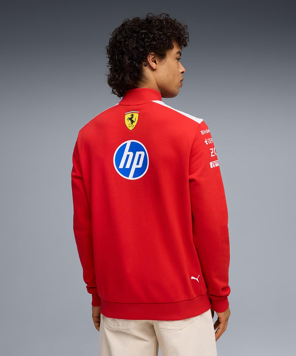 PUMA Scuderia Ferrari F1 2026 Męski sweter Team T7 1/2 z zamkiem błyskawicznym - czerwony