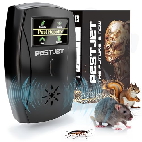 2025 Powerful Ultrasonic Pest Control Plug-in Device with LCD – Electronic Indoor/Outdoor Rodent Deterrent for Mice, Rats, Bats, Squirrels – Sound and Electromagnetic Wave-Based Technology