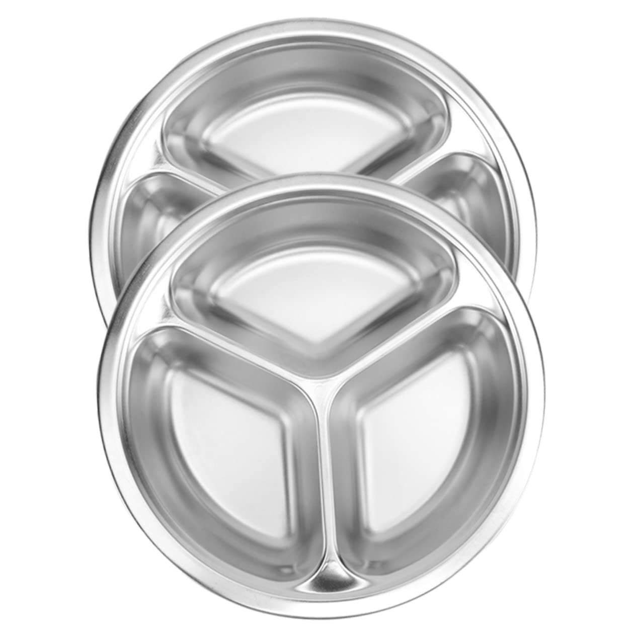 UTHCLO Stainless Steel Baby Plates 2-piece Metal Lunch Tray Compartmentalized School Lunch Trays Rectangular for Home Restaurant Hotel