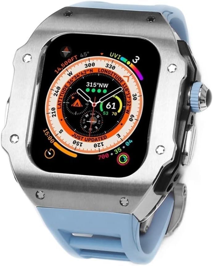 Boîtier de montre en acier inoxydable pour Apple Watch Ultra 49mm par SCHIK