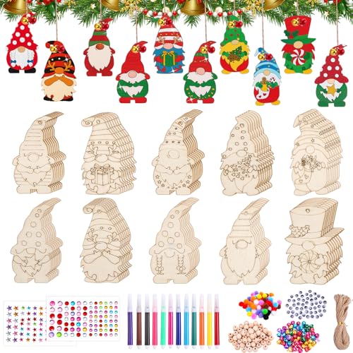 Xialvyu Holzanhänger Weihnachten zum Bemalen,DIY Bastelset mit...