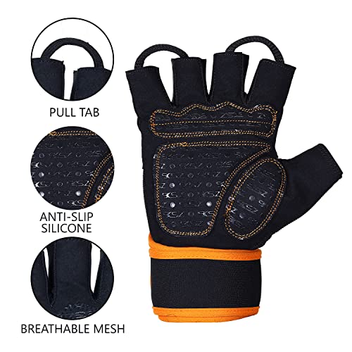 SKSZ LEATHER GYM GLOVES (Orange, M) - Image 3