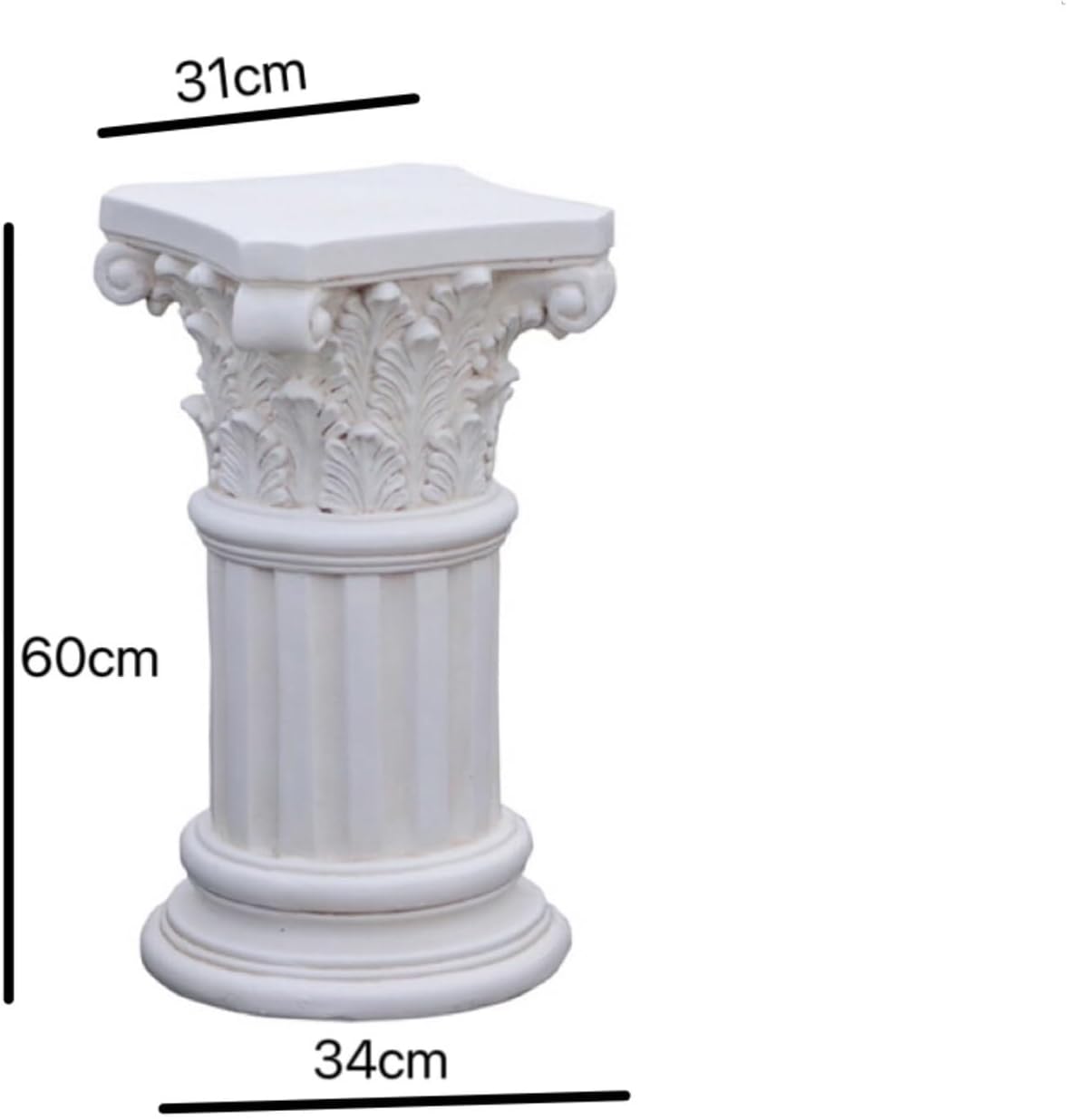 Roman Pillars Decor White Roman Pillar Statues Pedestal Display Stand Greek Column Figurines for Home Garden Yard Patio Decor Garden Plinth