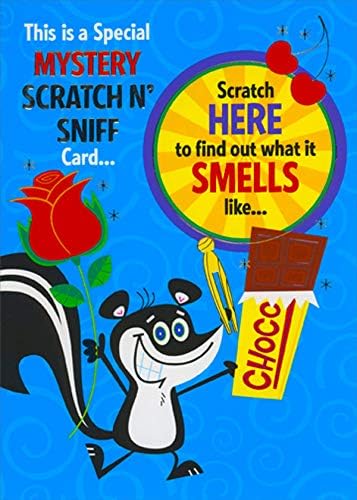 Designer Greetings Mystery Scratch and Sniff Skunk Humorous : Funny April Fool's Day Card