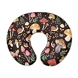 Psesaysky Cute Mushroom Baby Nursing Pillow Cover for Bottle Feeding, Stain Resistant Soft Breastfeeding Pillow Slipcover Breathable Pillow Cover for Infant Snug