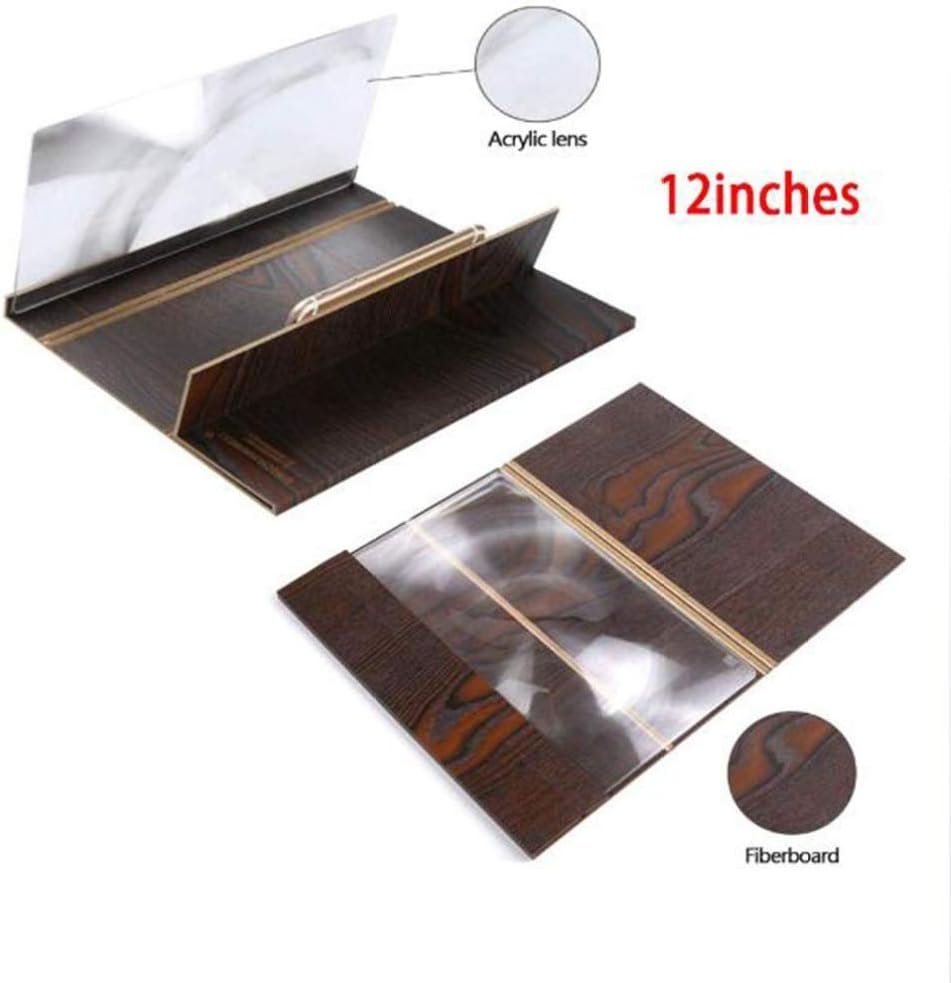 12 Inch Screen Magnifier Cell Phone 3D Hd Movie Video Amplifier with Foldable Phone Holder Stand for iPhone X/8/8 Plus/7/7plus and All Other Smart Phones a