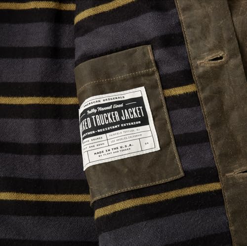 Image of Huckberry Flint and Tinder Men's Flannel-Lined Waxed Trucker Jacket