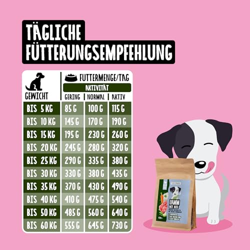 TIERLIEBHABER – Lamm mit Reis 250g Trockenfutter für Hunde – Tierärztlich entwickelt – Schonendes & Monoprotein Hundefutter für Hunde mit sensibler Verdauung – Hypoallergen & gut verträglich Dog Food