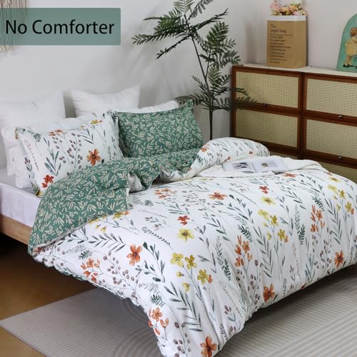 Funda de edredón 100% algodón matrimonial Helthep reversible de flores 3