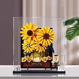 Transparent Acrylic Display Case for Sunflower Bouquet, Dustproof Display Case Compatible with Sunflower Bouquet (Lego Model Not Included) 2mm,25x20x30cm