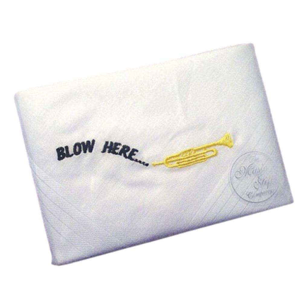 Music Gifts Blow Here Trumpet 100% Cotton Handkerchief