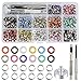 Produktbild ManLee 360pcs Ösen Set Ösenzange Metallösen 5mm Ösenwerkzeug Grommet Werkzeug Kit Tüllen Planenösen Innendurchmesser mit Aufbewahrungsbox Ösen für Schuhe Kleidung Leder Handwerk(12 Farben)