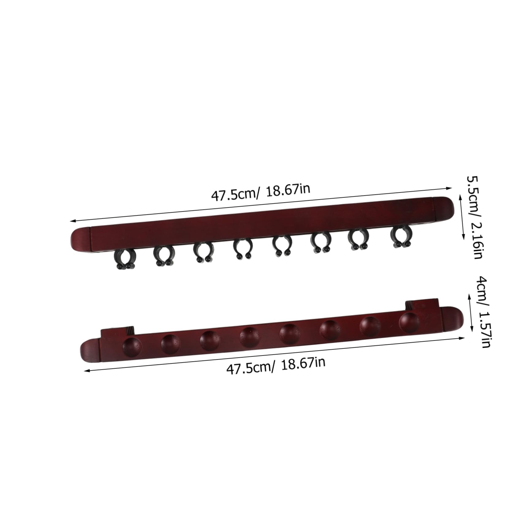 Abaodam 1Set Solid Wood Pool Cue Rack with Clips Wall Mounted Billiard Stick Holder Roman Style Design for Game Rooms Living Areas and Bars Durable Accessory for Billiards Players