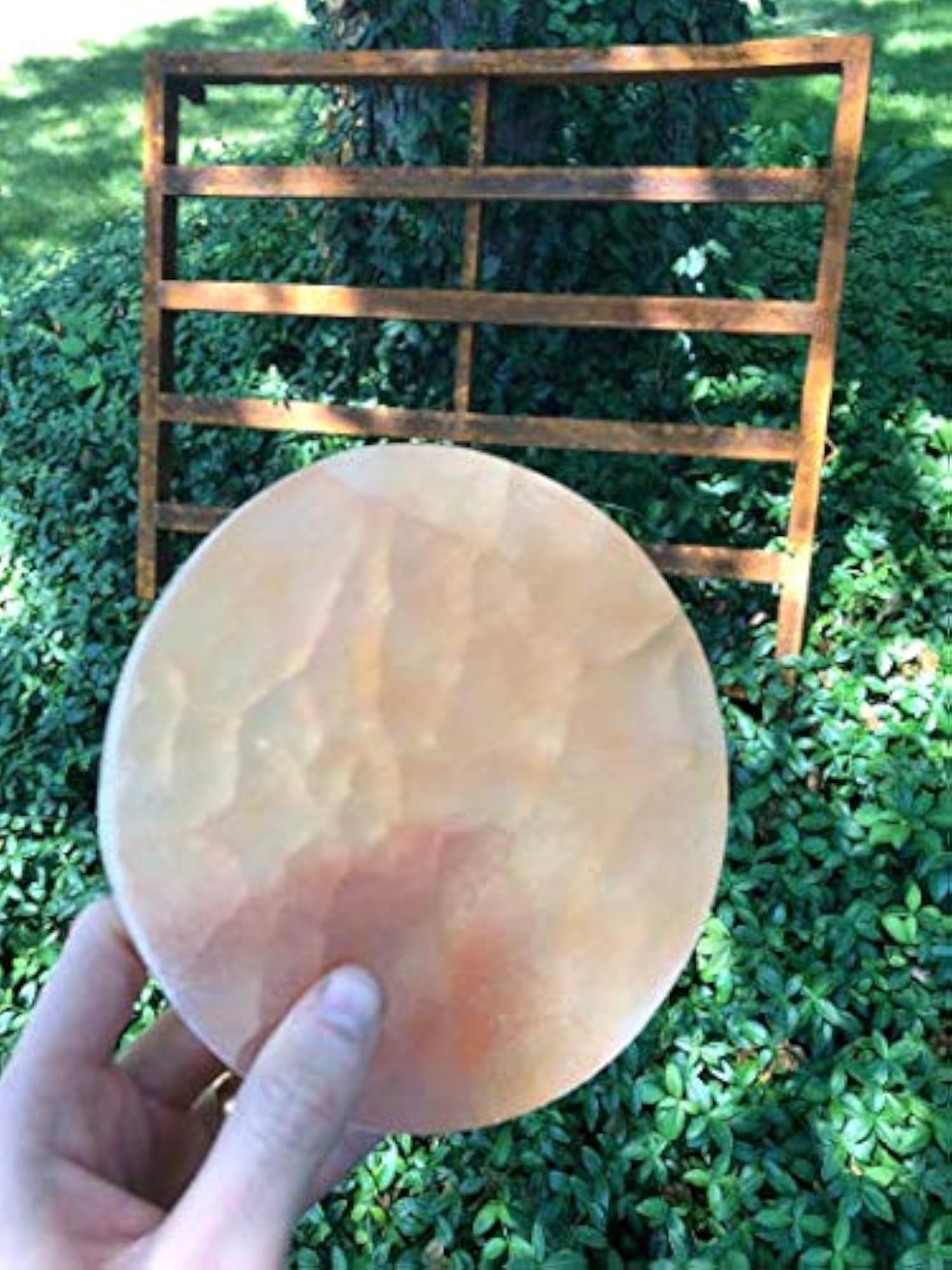 Large Selenite Charging Plate, 6" Orange Selenite