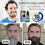 Mens Beard Dye Shampoo For Men 3 in 1, Black Beard Color 10 Minutes 100% Gray Hair Coverage, Simple Up To 6 Weeks, Men's Mustache Hair Dye, 200ml - Image 2