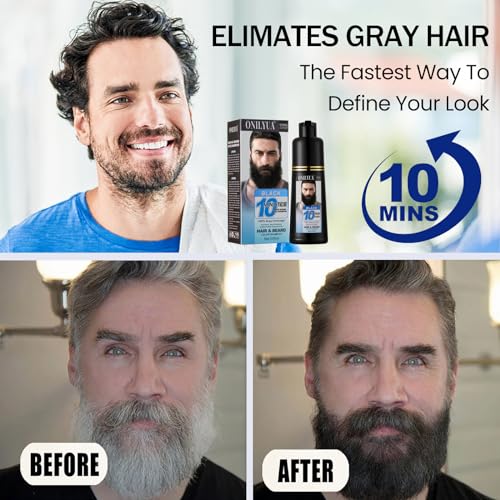Mens Beard Dye Shampoo For Men 3 in 1, Black Beard Color 10 Minutes 100% Gray Hair Coverage, Simple Up To 6 Weeks, Men's Mustache Hair Dye, 200ml - Image 3