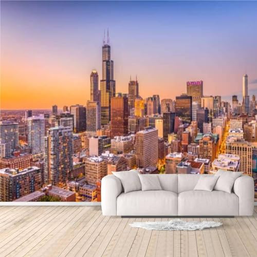 Chicago Illinois Downtown Skyline Wallpaper Mural