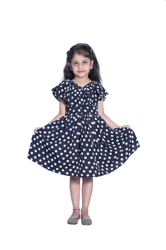 Buy Wish Little Baby Girl A-line Short Casual Princess Dresses Kid's Poly  Crepe Outfits Summer Birthday Infant Party Dress Black at Amazon.in