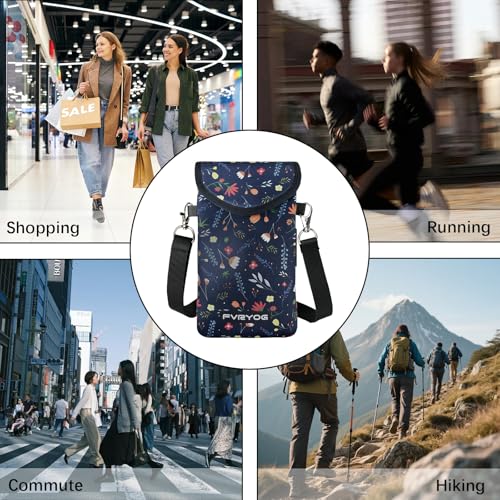 Image of Neoprene Phone Sleeve Pouch Case Bag for Men Women w /Crossbody Strap /Neck Lanyard for iPhone 17 /16 /15 /14 Pro Max, Samsung S25,Pixel 10