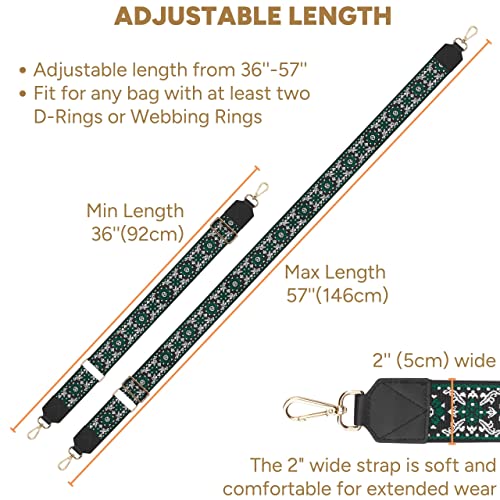 Image of BAKKO Crossbody Strap Top Grain Leather Ends Gold Metal Hardware 2 inch Wide Shoulder Strap Replacement fits Handbags Purses Messenger Duffel Bags Gold Metal Hardware Adjustable Length from 36 inch-57 inch