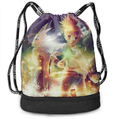 Digimon Adventure Makino Ruki and Renamon Bundle Drawstring Backpack for Gym Sports String