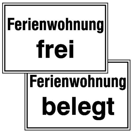 Preisvergleich Produktbild 4540. Hinweisschild für Gaststätten, Pensionen, Hotels Ferienwohnung frei Kunststoff (Polysterol) Größe 30,00 cm x 20,00 cm