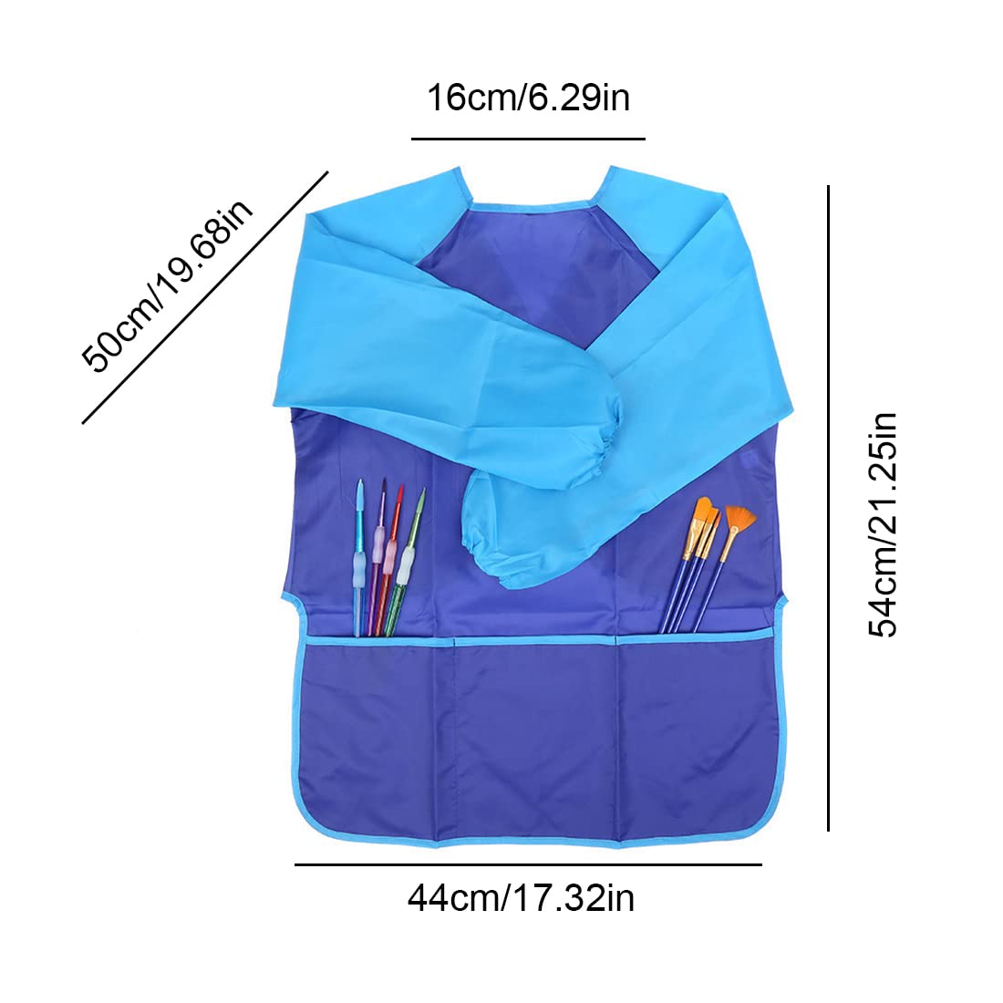 Blouse De Peinture Imperméable Enfant – Tablier Manches Longues, 3 Poches, Taille M 5-8 Ans, Protège Les Vêtements