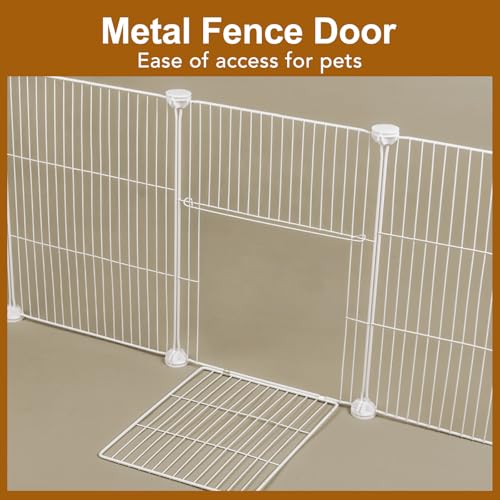 Image of VISCOO 20 Panels Small Animal Playpen, Pet Playpen, C&C Cage for Guinea Pigs, Rabbit /Bunny Cage, Puppy Play Pen, Indoor Outdoor Portable Metal Wire Yard Fence(White)