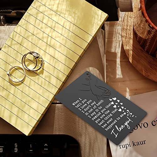 To My Love Gifts Crad for Him Anniversary Wallet Card Love Note Gifts for Him Boyfriend Hubby Husband Gifts From Wife Gift Idea Birthday Christmas Gifts Romantic Gift for Him or Her (Black) XCD182