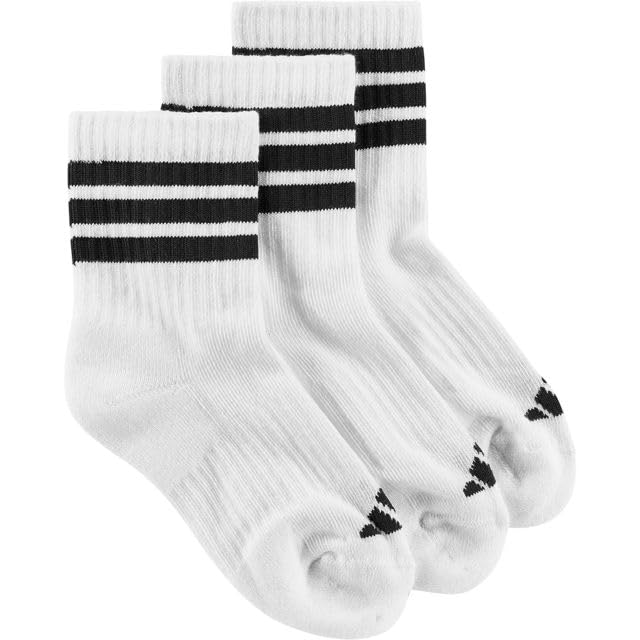 adidas Unisex Kinder Cushioned Sportswear Crew Socks 3 Pair Pack white/white/black 3-4 Years