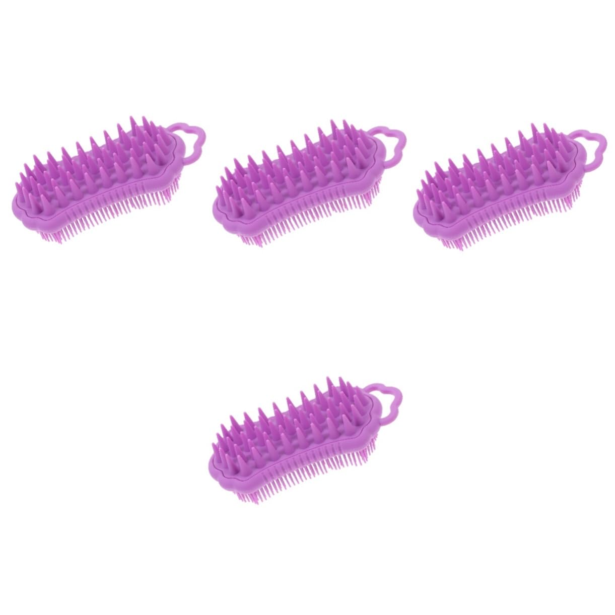 VALICLUD 4 Stück Silikon Kopfhaut Massagebürste Ergonomische Duschbürste für Haarwäsche und Körperpflege Sanfte Exfoliation und Massage für Entspannende