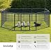 tectake Welpenauslauf 80 cm hoch, 8 Gitter, Welpenlaufstall, Freigehege, Tierlaufstall faltbar, Freilaufgehege, Hundelaufstall mit Tür, für Hunde, Katzen, Hasen, Meerschweinchen, Kleintiere - schwarz