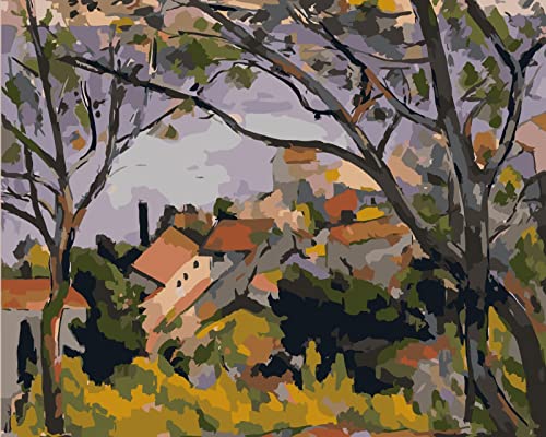 Kit Point de Croix Village des Arbres Idée Cadeau Broderie