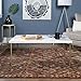 Walker Edison Mid Century Modern Marble Gold Rectangle Coffee Table Living Room Accent Ottoman Storage Shelf, 42 Inch, Marble and Gold