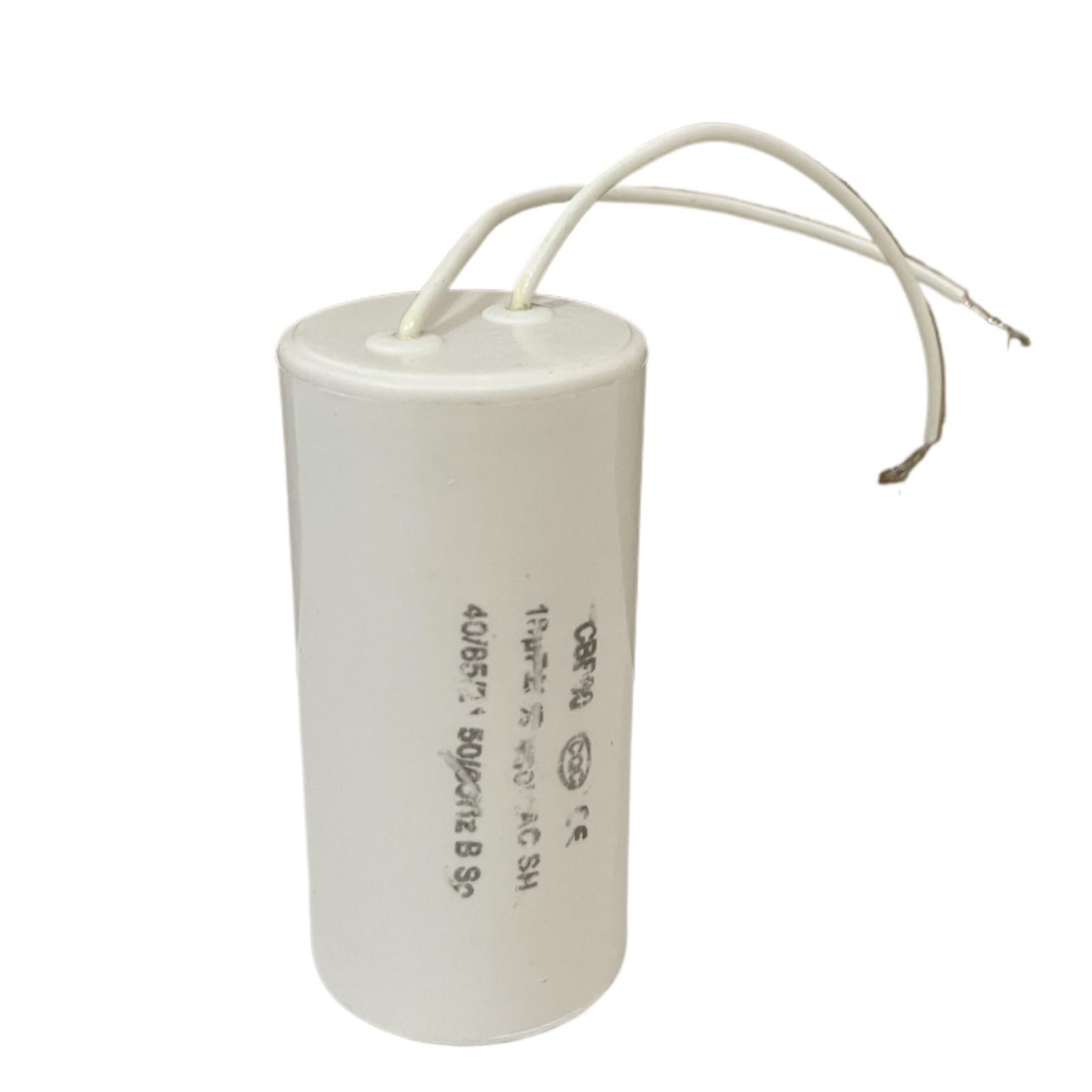 Condensatore cilindrico da 18uf,450V,AC50/60Hz,10/70/21,Due Fili.