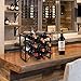 KAHLHAK Countertop Wine Rack - 9 Bottle Freestanding Modern Black Metal Wine Holder - 3 Tier Tabletop Wine Stand for Cabinet, Pantry, Bar - Durable & Space-Saving Wine Storage Organizer (1)