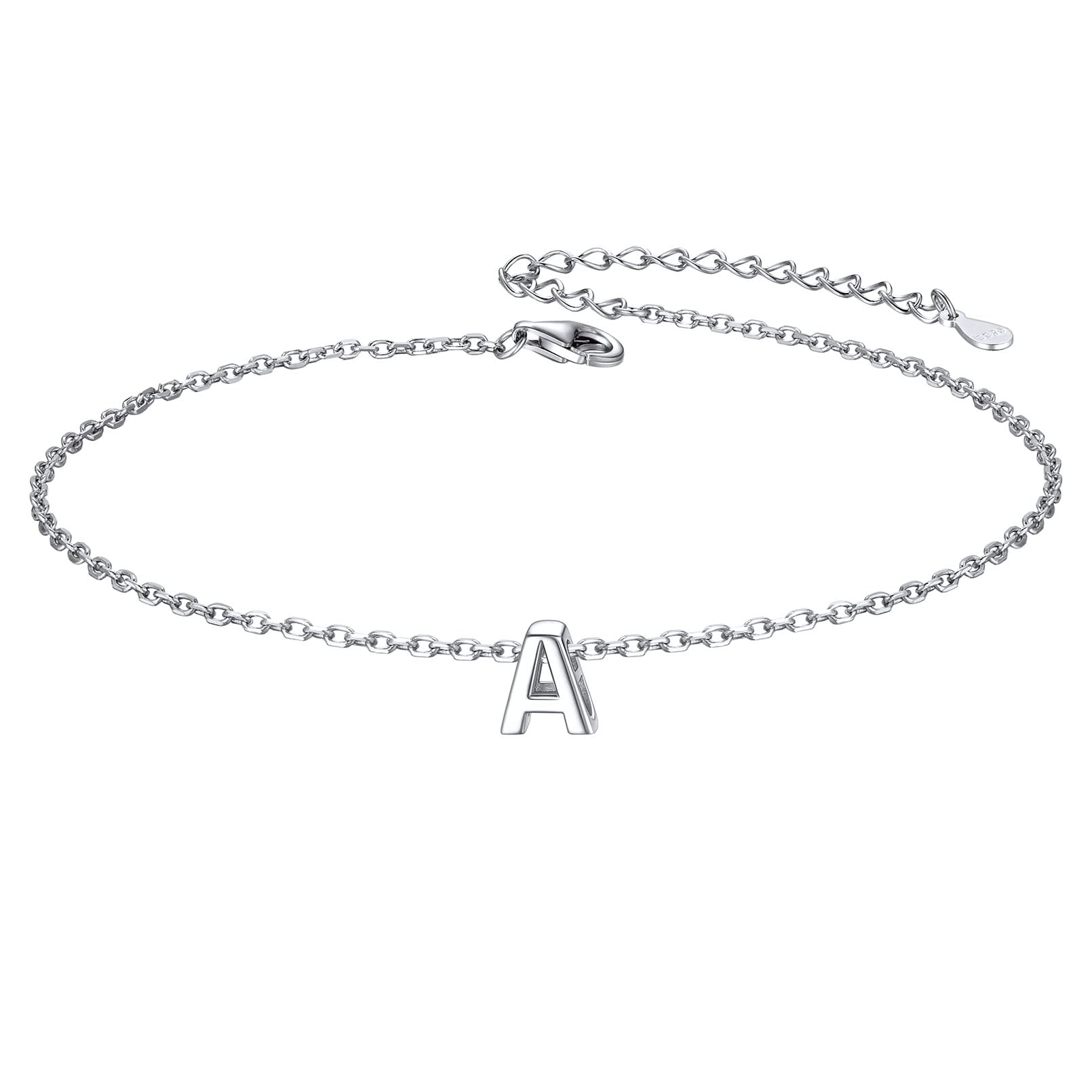 ChicSilver Sterling Silver Initial Anklet