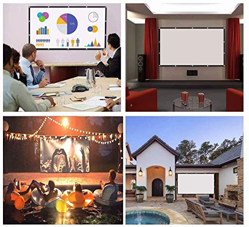 Projection Screen 100 inch 16:9 HD Foldable Anti-Crease Portable Projector Movies Screen for Home Theater Outdoor Indoor Support Double Sided Projection by P-JING - Thumbnail 6